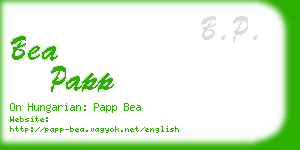 bea papp business card